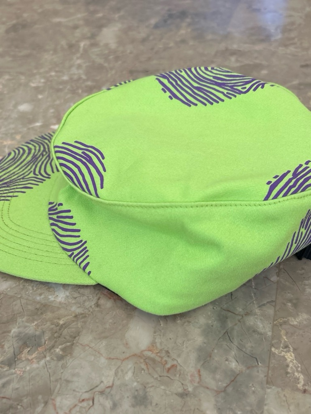 Golf Wang Fingerprint Camp Cap Hat Made USA Neon Green Purple Strapback - Picture 3 of 7
